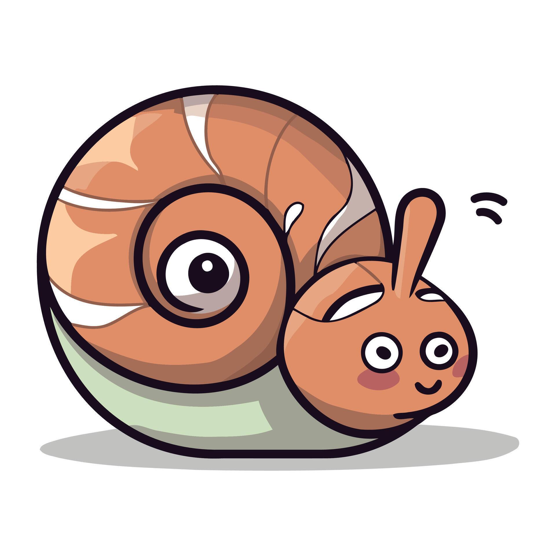 Snail Cartoon Mascot Character Vector Illustration. Cute Snail
