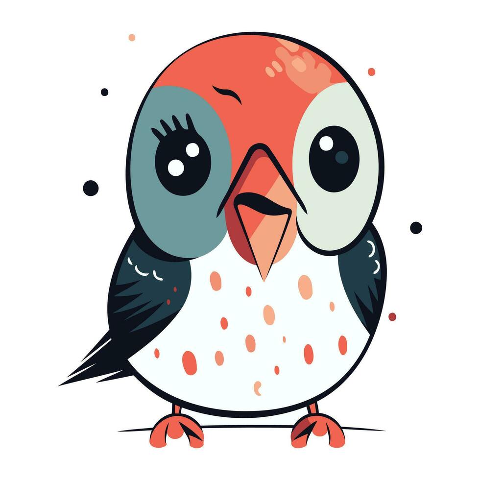 Cute cartoon bird. Vector illustration isolated on a white background.