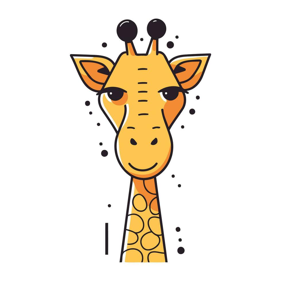 Giraffe head. Flat vector illustration isolated on white background.