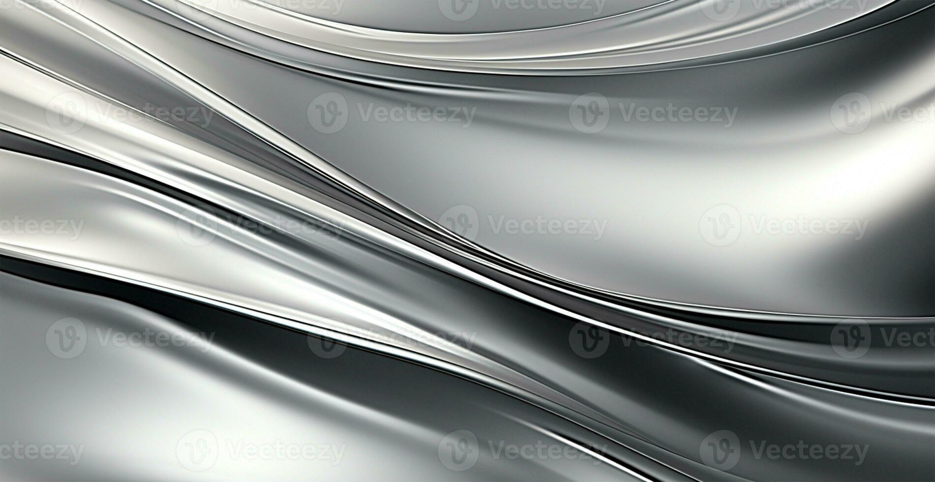 Panoramic metal texture, steel silver background - AI generated image photo