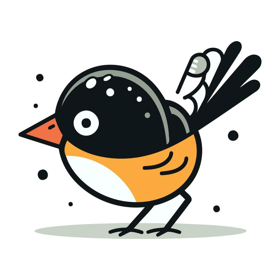 Cute cartoon illustration of a funny little bird. Vector illustration.