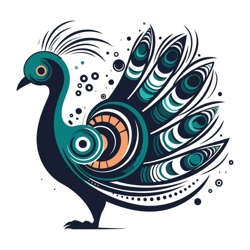 pavo real en un blanco antecedentes. vector ilustración para tu diseño