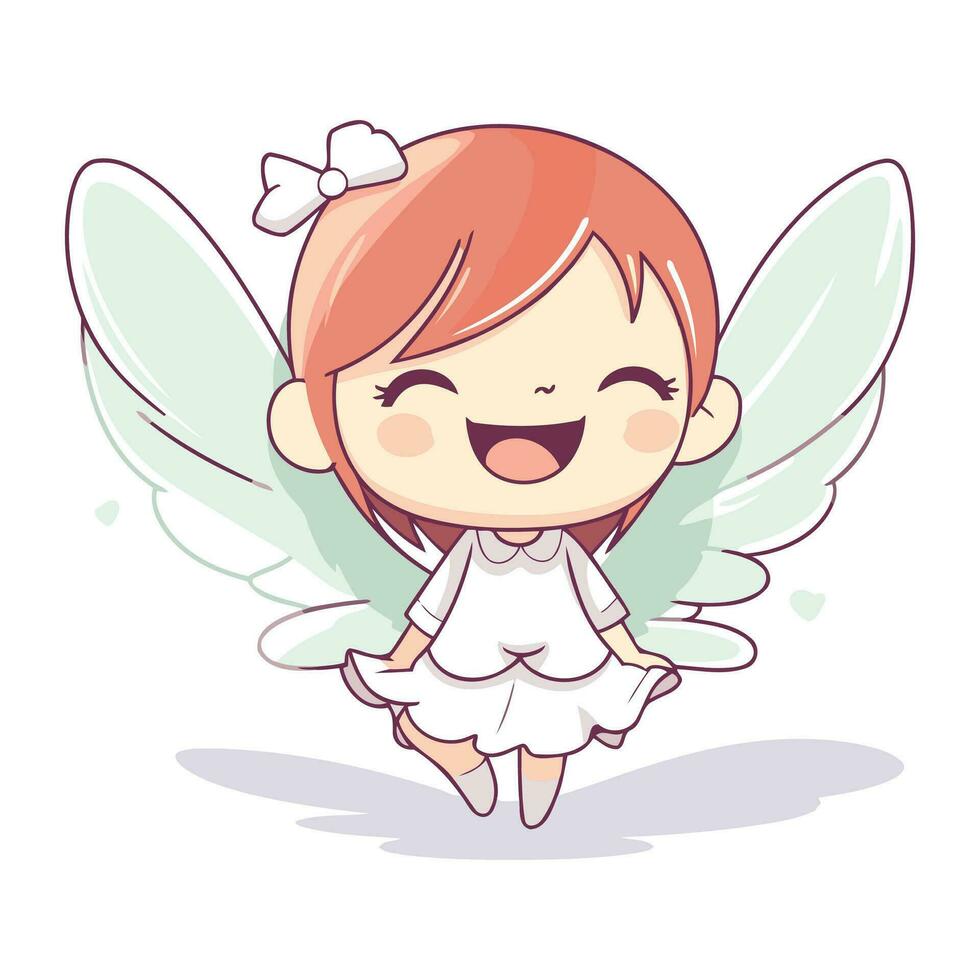 linda pequeño ángel con alas. vector ilustración de un linda pequeño ángel.