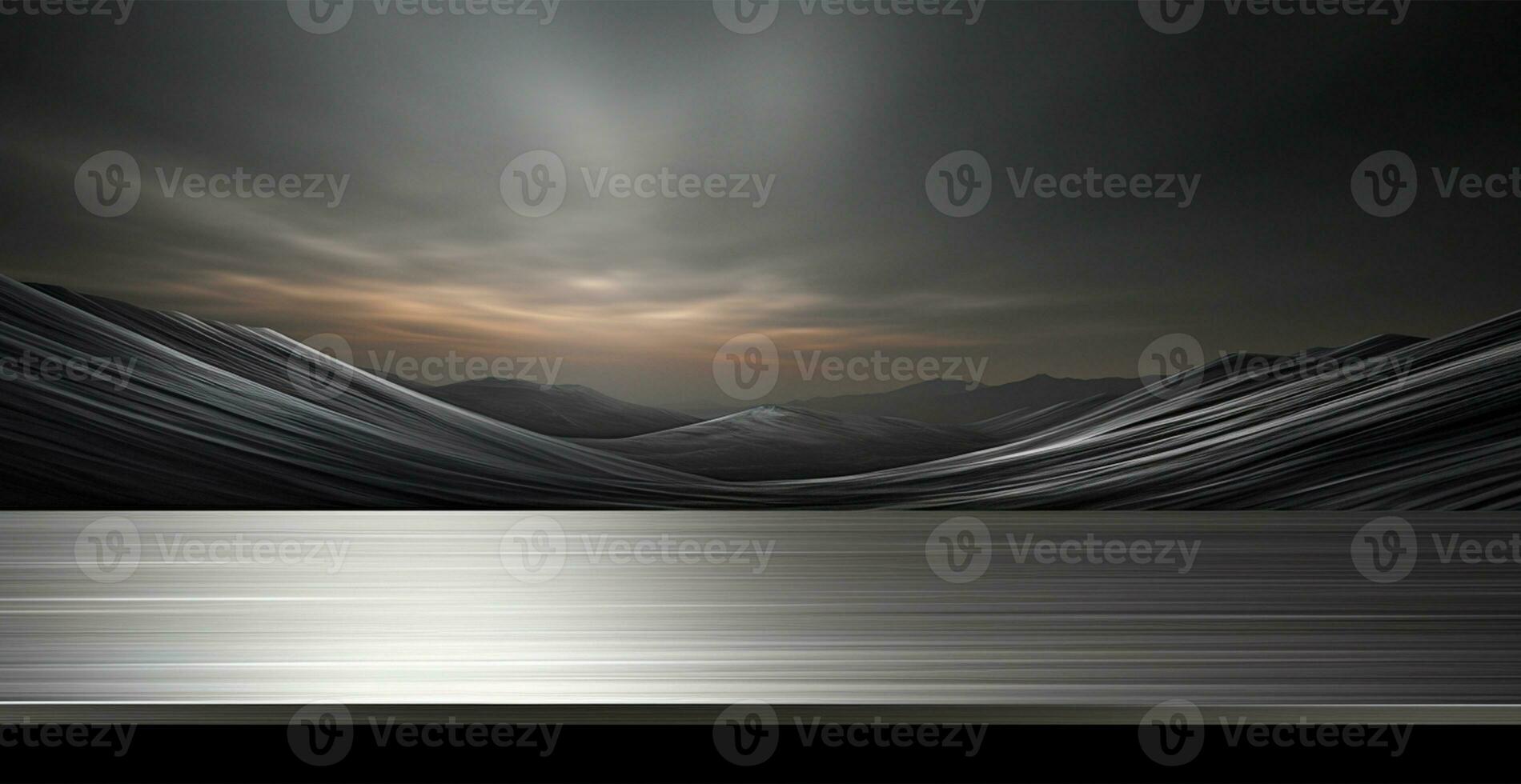 Panoramic steel metal background, advertising template - AI generated image photo