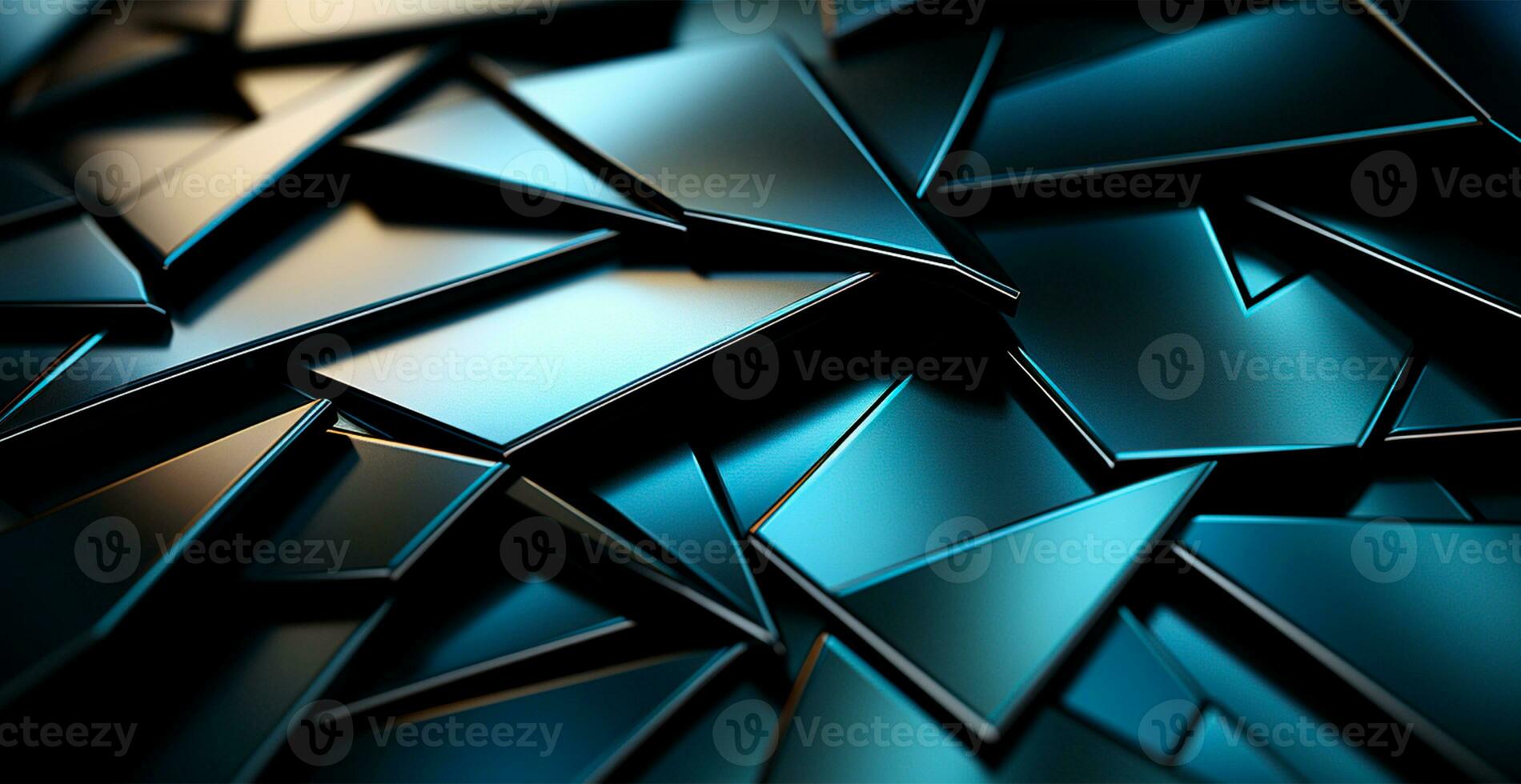 Panoramic steel background, abstract colored metal parts - AI generated image photo