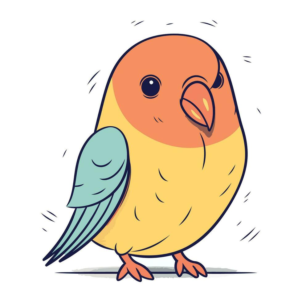 Cute cartoon parrot. Vector illustration of a cute bird.