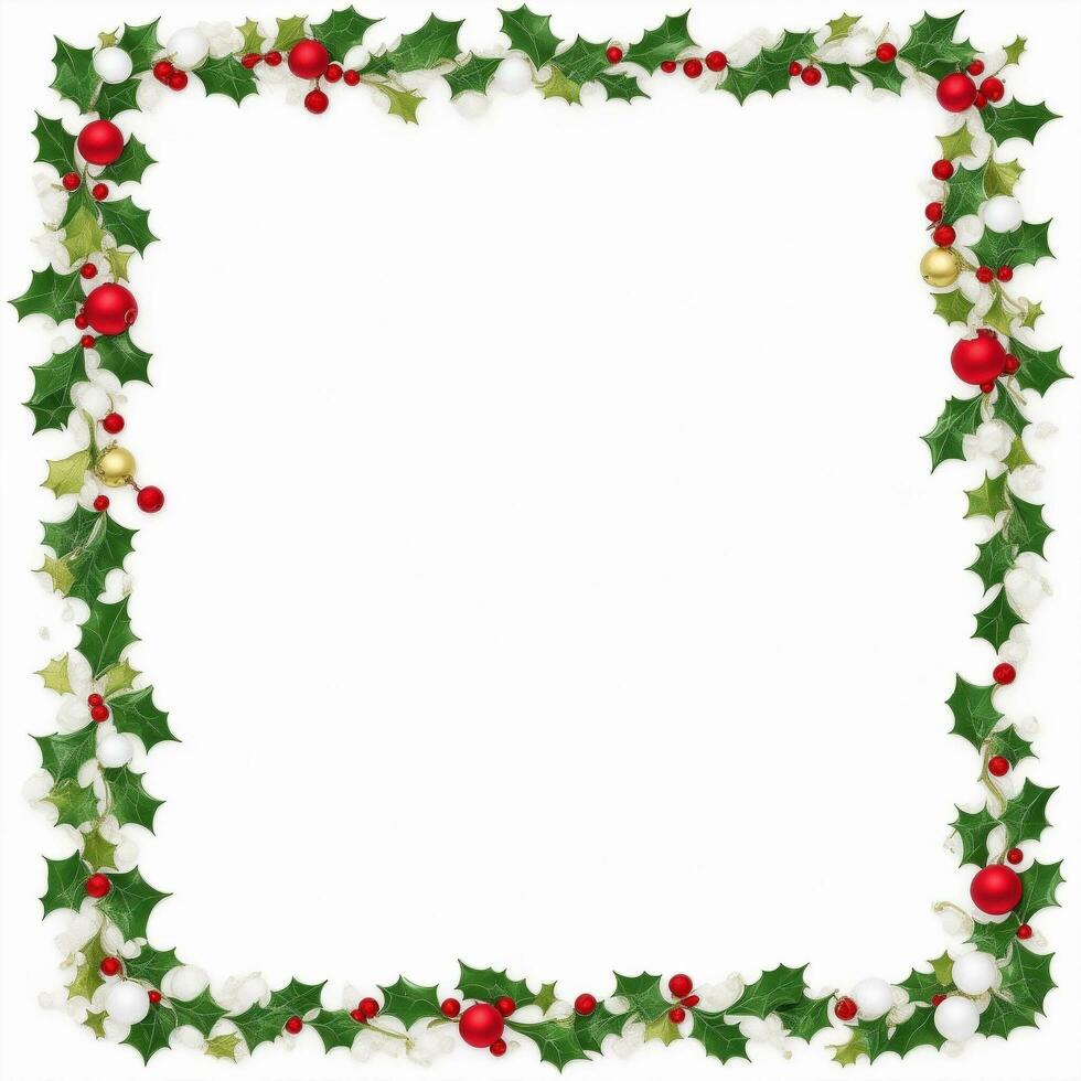 Beautiful Christmas border frame Ai Generative photo