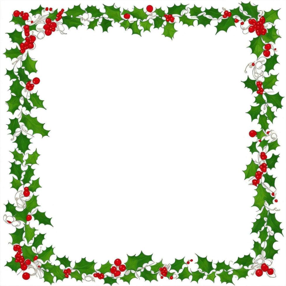 Beautiful Christmas border frame Ai Generative photo