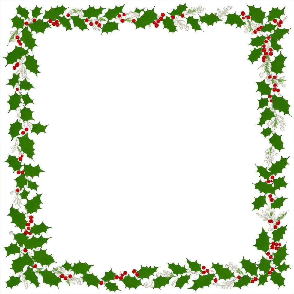 Beautiful Christmas border frame Ai Generative photo