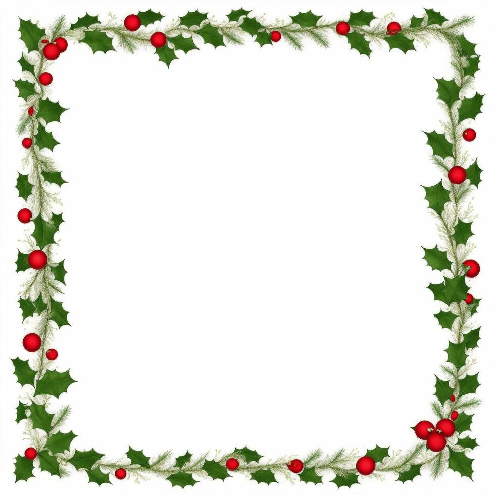 Beautiful Christmas border frame Ai Generative photo