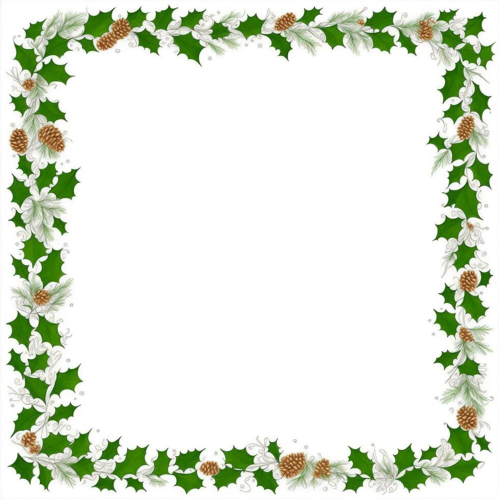 Beautiful Christmas border frame Ai Generative photo