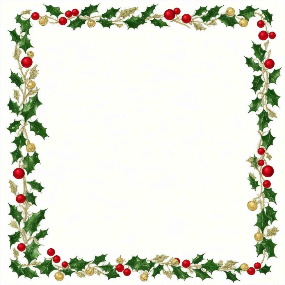 Beautiful Christmas border frame Ai Generative photo