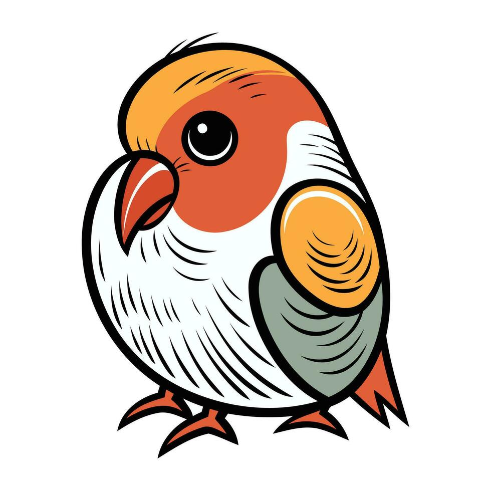 Vector illustration of a red crowned bullfinch.