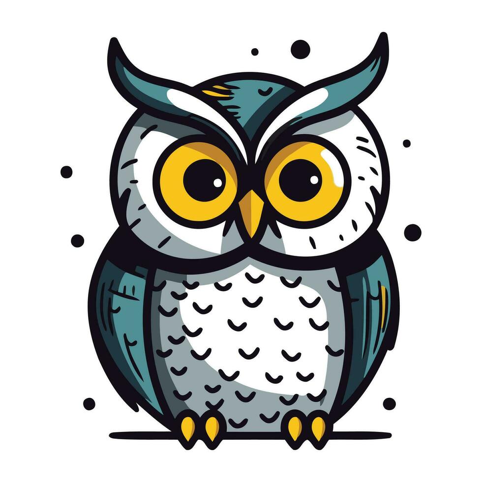 Owl icon. Cartoon illustration of owl vector icon for web design