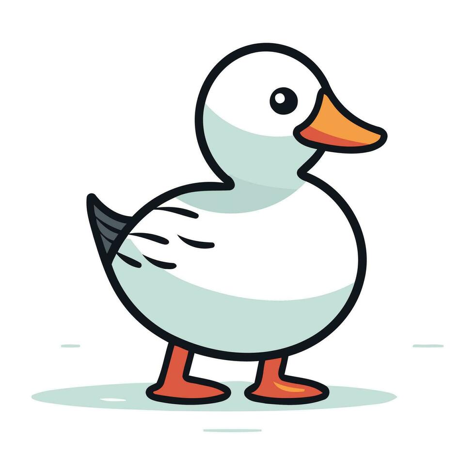duck cartoon icon over white background. colorful design. vector illustration