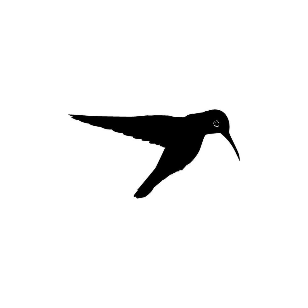 Flying Hummingbird Silhouette, can use Art Illustration, Website, Logo Gram, Pictogram or Graphic Design Element. Vector Illustration