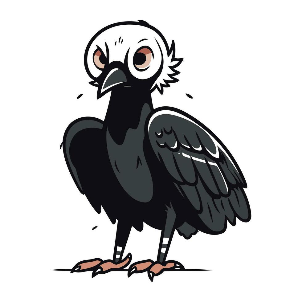 Vector image of a vulture on a white background. Vector illustration.
