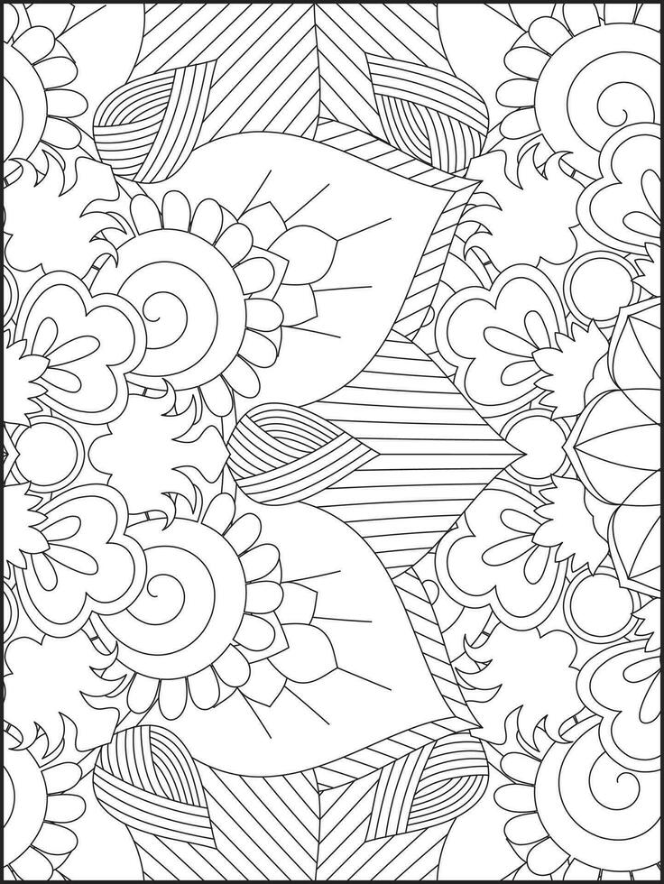 Floral Mandala Coloring Pages, Flower Mandala Coloring Page, Coloring Page For Adult. Coloring Pages. Mandala vector