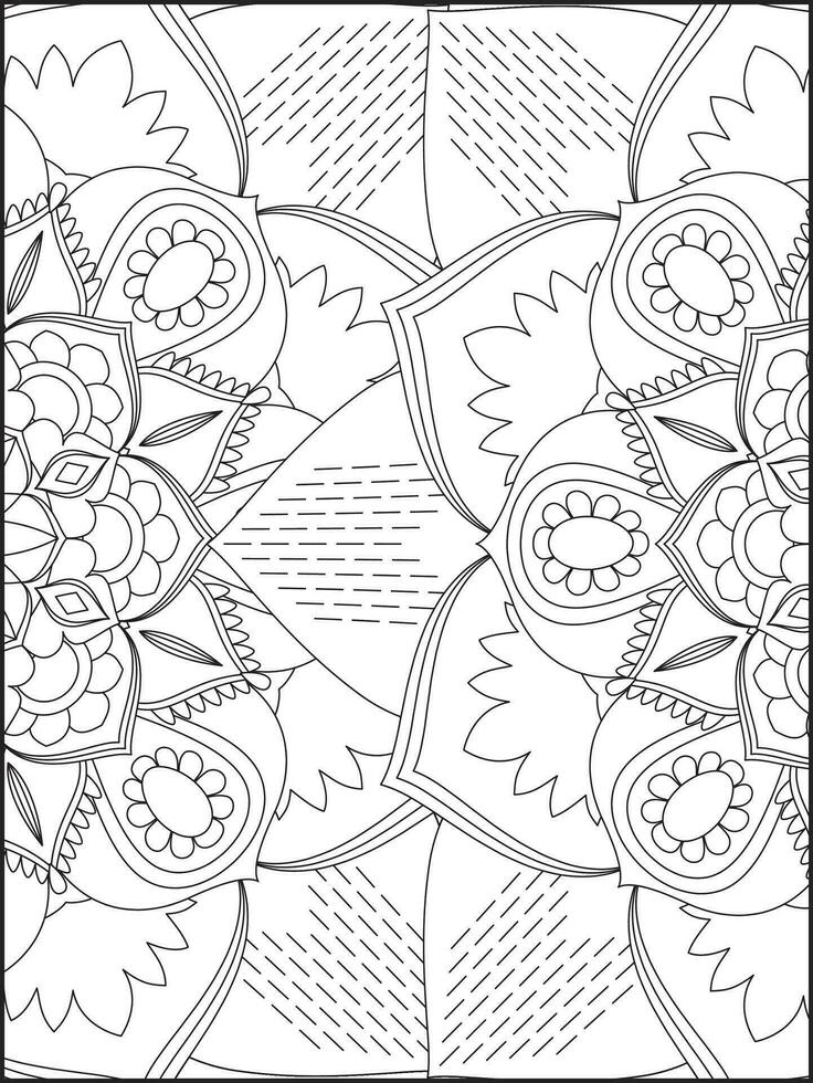 Floral Mandala Coloring Pages, Flower Mandala Coloring Page, Coloring Page For Adult. Coloring Pages. Mandala vector