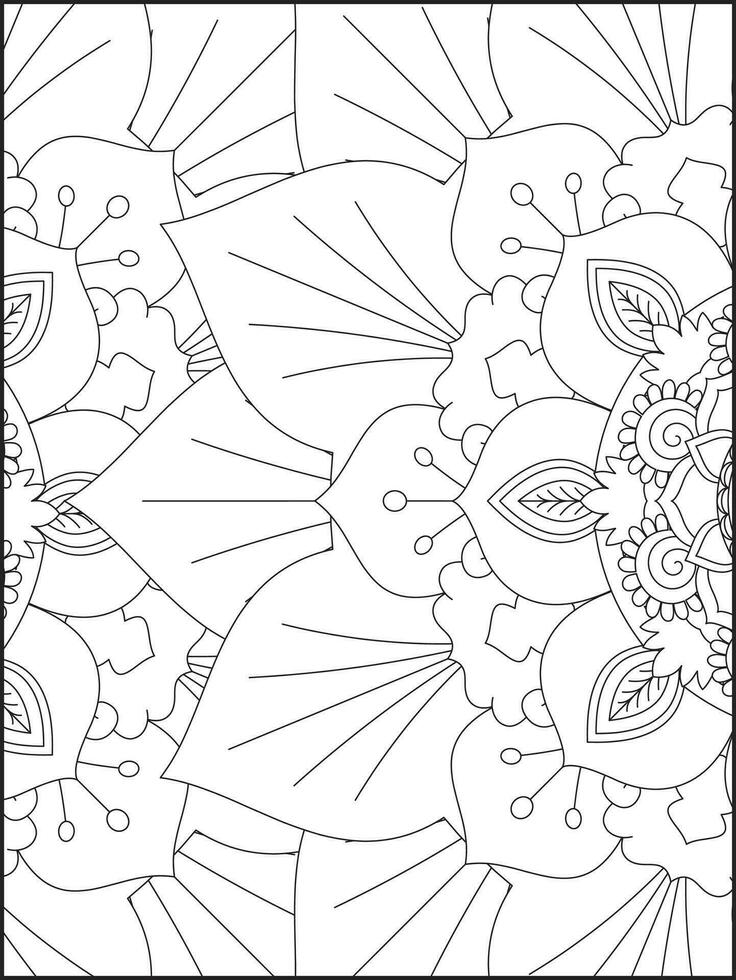 Floral Mandala Coloring Pages, Flower Mandala Coloring Page, Coloring Page For Adult. Coloring Pages. Mandala vector