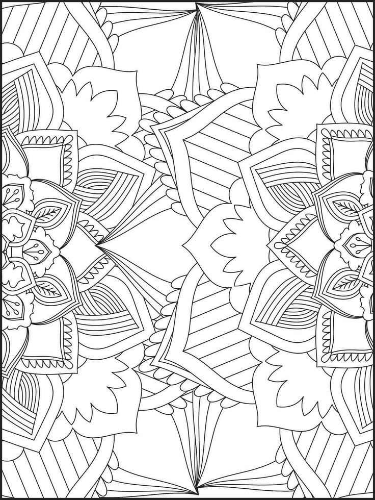 Floral Mandala Coloring Pages, Flower Mandala Coloring Page, Coloring Page For Adult. Coloring Pages. Mandala vector