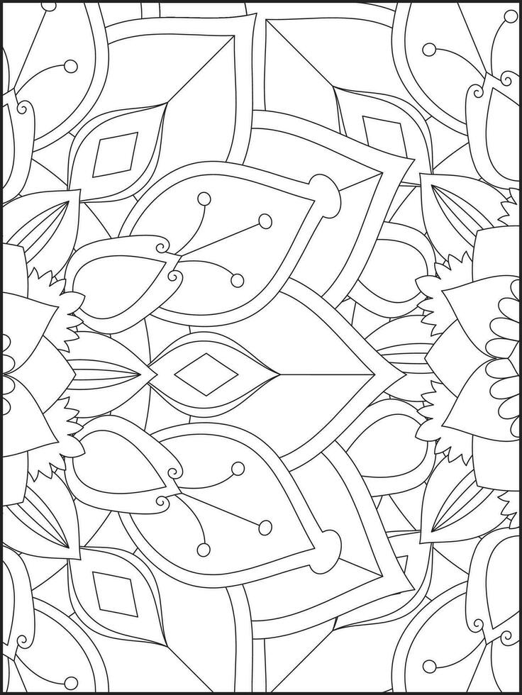 Floral Mandala Coloring Pages, Flower Mandala Coloring Page, Coloring Page For Adult. Coloring Pages. Mandala vector