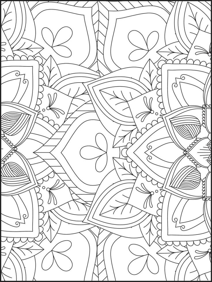 Floral Mandala Coloring Pages, Flower Mandala Coloring Page, Coloring Page For Adult. Coloring Pages. Mandala vector