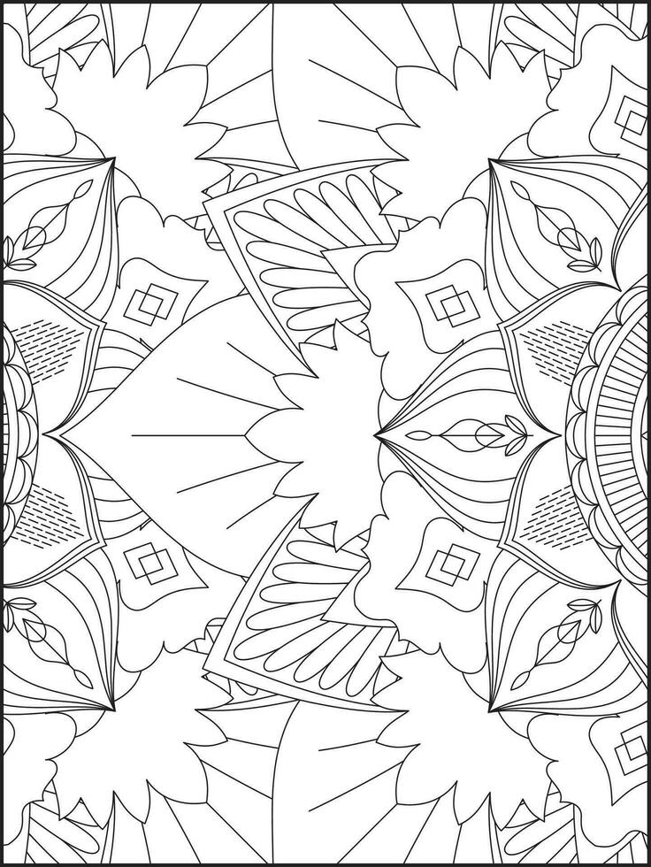 Floral Mandala Coloring Pages, Flower Mandala Coloring Page, Coloring Page For Adult. Coloring Pages. Mandala vector