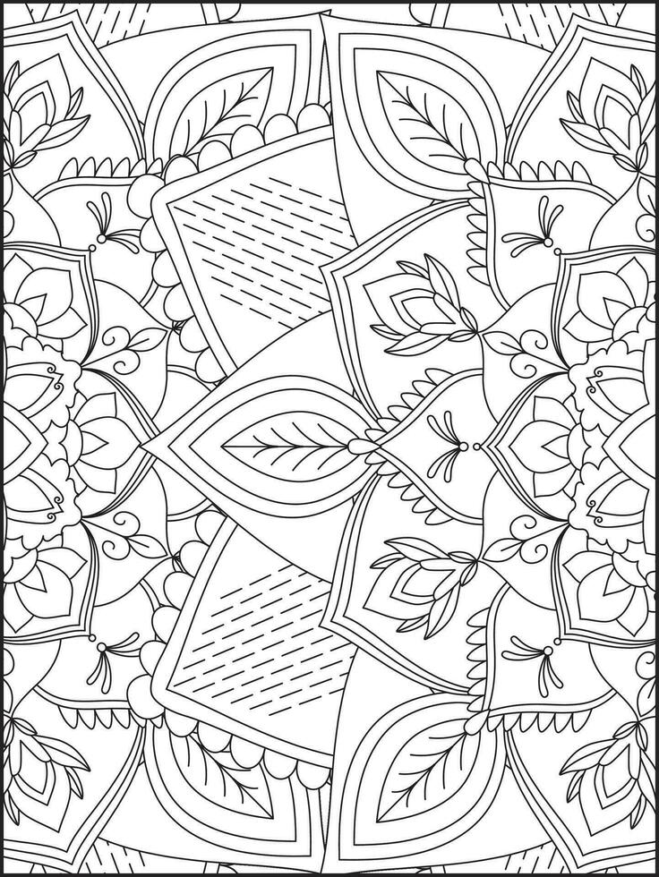 Floral Mandala Coloring Pages, Flower Mandala Coloring Page, Coloring Page For Adult. Coloring Pages. Mandala vector