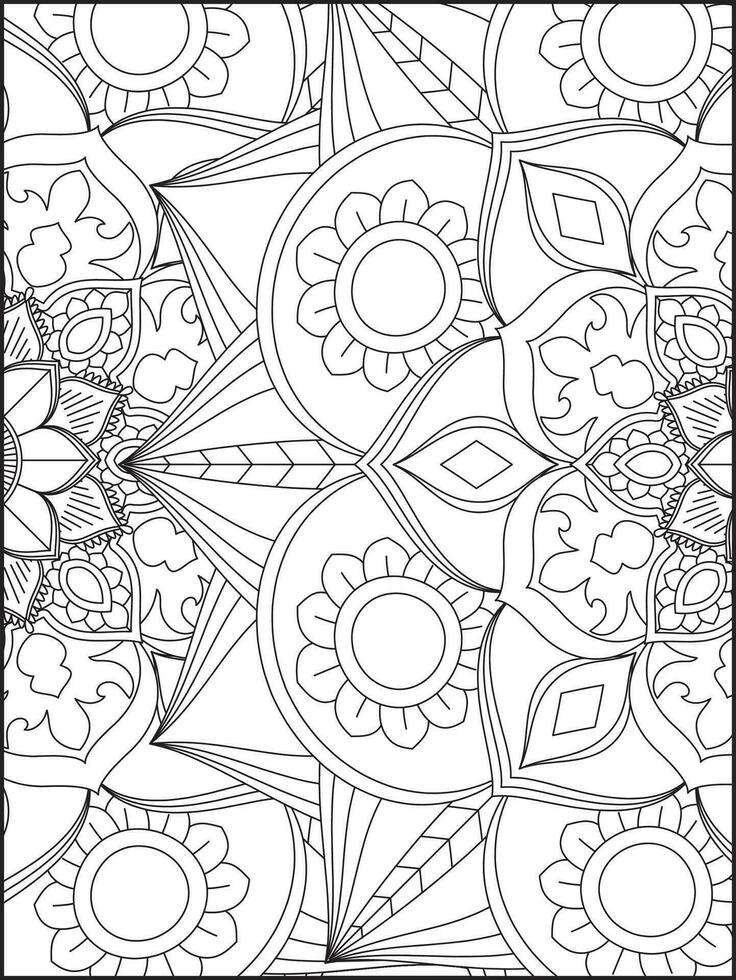 Floral Mandala Coloring Pages, Flower Mandala Coloring Page, Coloring Page For Adult. Coloring Pages. Mandala vector