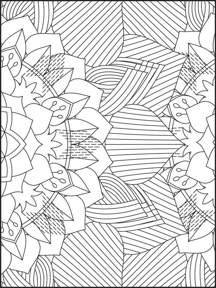 Floral Mandala Coloring Pages, Flower Mandala Coloring Page, Coloring Page For Adult. Coloring Pages. Mandala vector