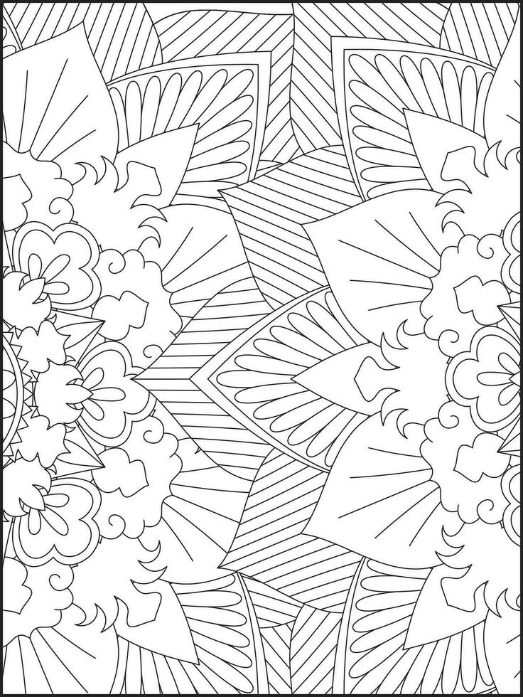 Floral Mandala Coloring Pages, Flower Mandala Coloring Page, Coloring Page For Adult. Coloring Pages. Mandala vector