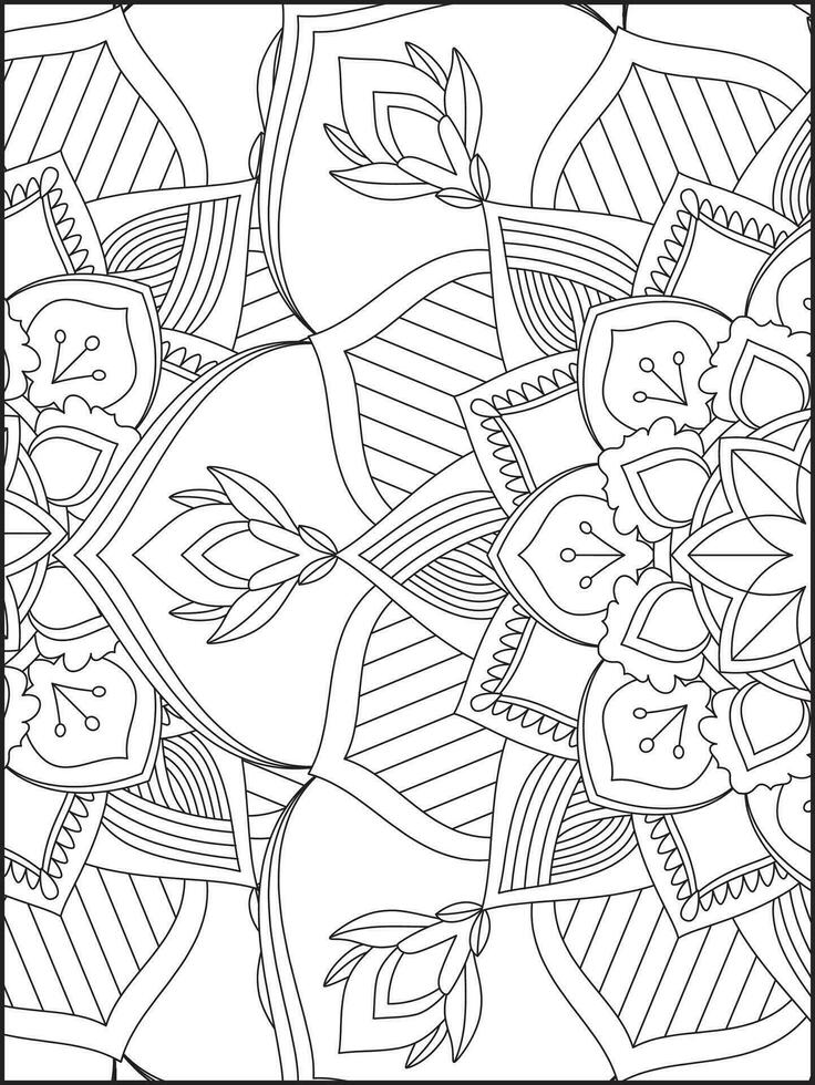 Floral Mandala Coloring Pages, Flower Mandala Coloring Page, Coloring Page For Adult. Coloring Pages. Mandala vector