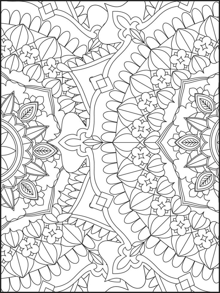 Floral Mandala Coloring Pages, Flower Mandala Coloring Page, Coloring Page For Adult. Coloring Pages. Mandala vector