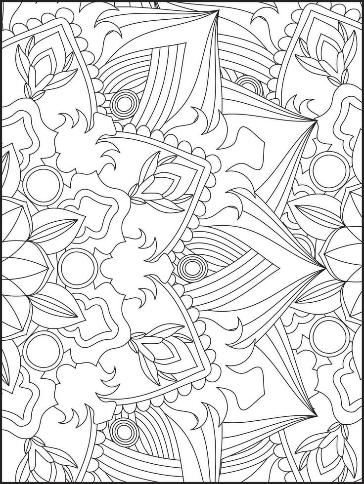 Floral Mandala Coloring Pages, Flower Mandala Coloring Page, Coloring Page For Adult. Coloring Pages. Mandala vector