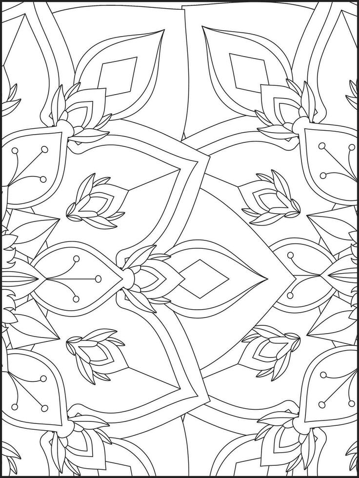 Floral Mandala Coloring Pages, Flower Mandala Coloring Page, Coloring Page For Adult. Coloring Pages. Mandala vector
