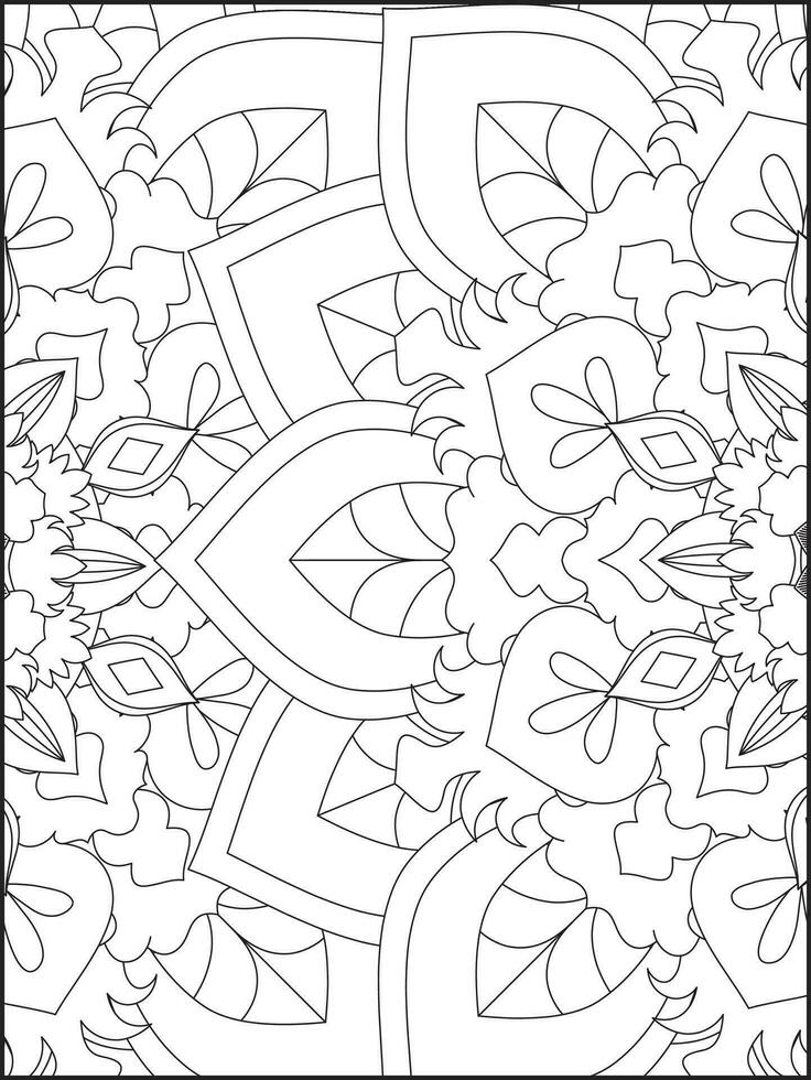 Floral Mandala Coloring Pages, Flower Mandala Coloring Page, Coloring Page For Adult. Coloring Pages. Mandala vector