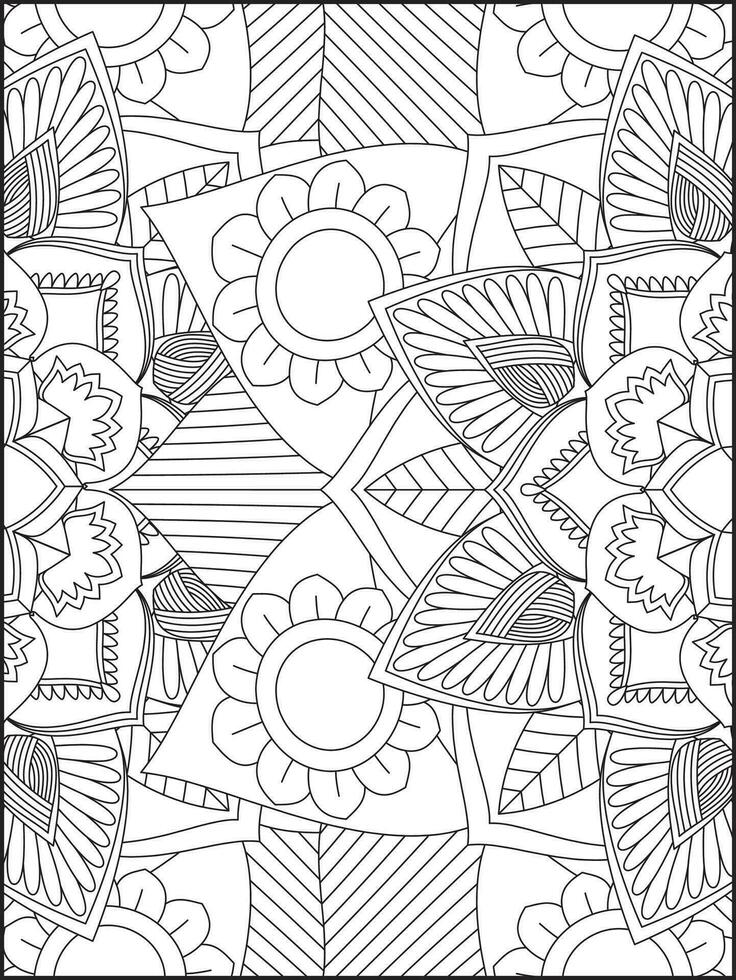 Floral Mandala Coloring Pages, Flower Mandala Coloring Page, Coloring Page For Adult. Coloring Pages. Mandala vector