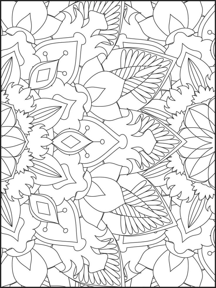 Floral Mandala Coloring Pages, Flower Mandala Coloring Page, Coloring Page For Adult. Coloring Pages. Mandala vector