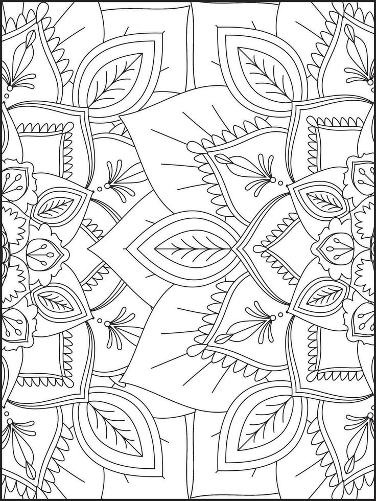 Floral Mandala Coloring Pages, Flower Mandala Coloring Page, Coloring Page For Adult. Coloring Pages. Mandala vector