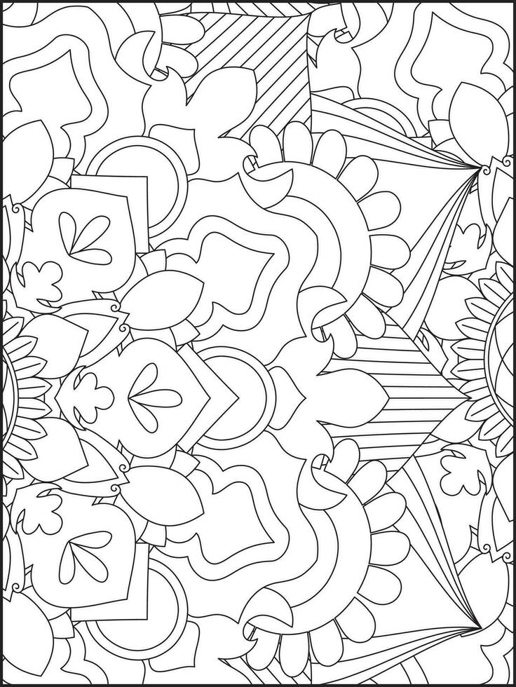 Floral Mandala Coloring Pages, Flower Mandala Coloring Page, Coloring Page For Adult. Coloring Pages. Mandala vector