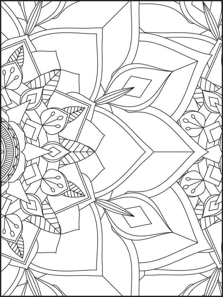 Floral Mandala Coloring Pages, Flower Mandala Coloring Page, Coloring Page For Adult. Coloring Pages. Mandala vector