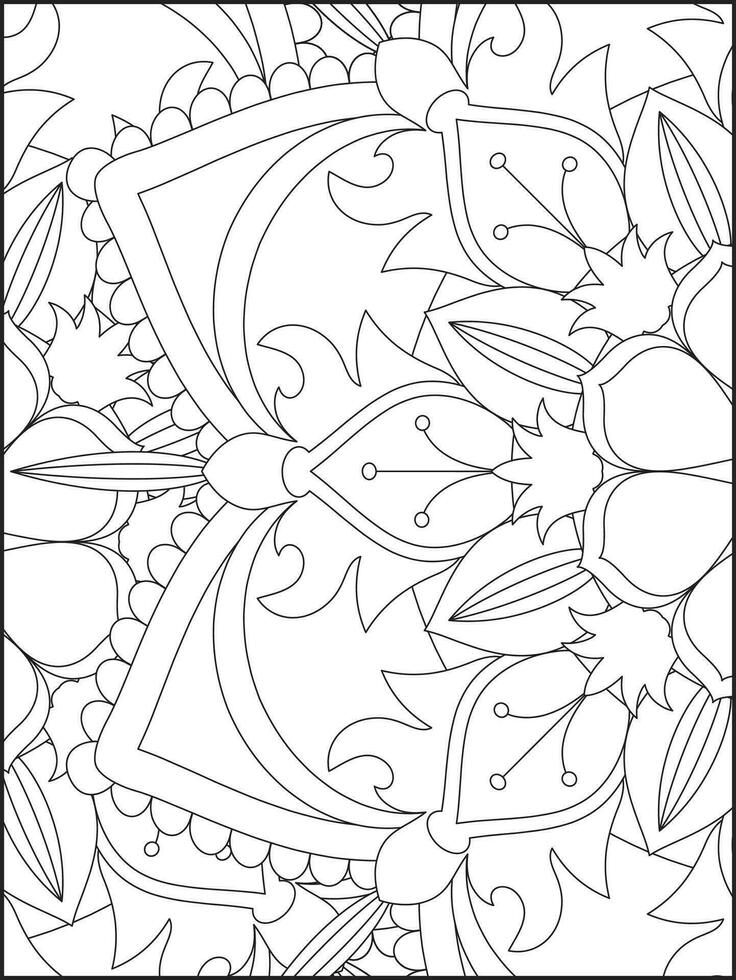 Floral Mandala Coloring Pages, Flower Mandala Coloring Page, Coloring Page For Adult. Coloring Pages. Mandala vector