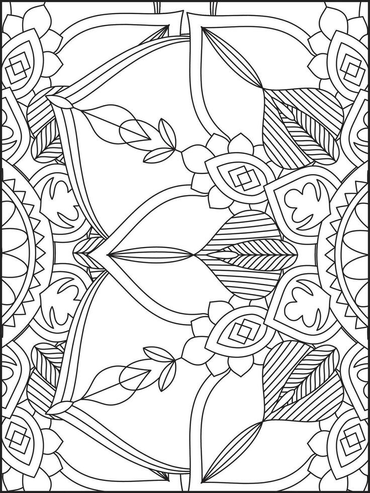 Floral Mandala Coloring Pages, Flower Mandala Coloring Page, Coloring Page For Adult. Coloring Pages. Mandala vector