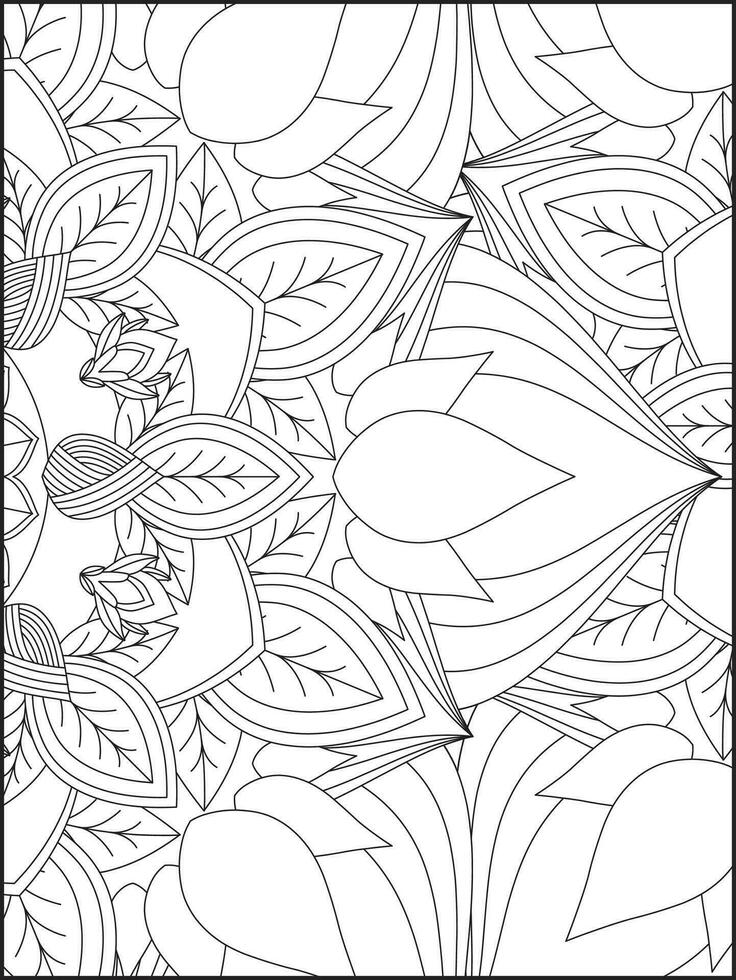 Floral Mandala Coloring Pages, Flower Mandala Coloring Page, Coloring Page For Adult. Coloring Pages. Mandala vector