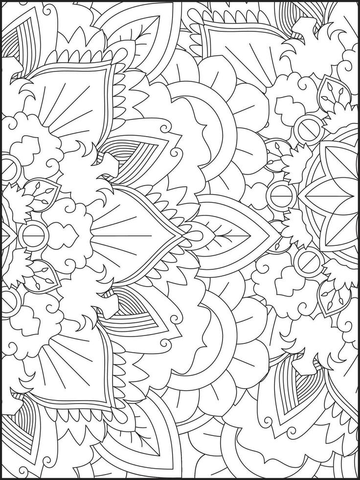 Floral Mandala Coloring Pages, Flower Mandala Coloring Page, Coloring Page For Adult. Coloring Pages. Mandala vector