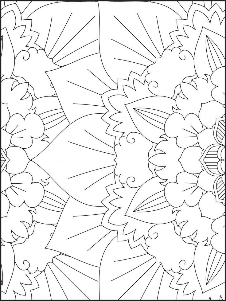 Floral Mandala Coloring Pages, Flower Mandala Coloring Page, Coloring Page For Adult. Coloring Pages. Mandala vector