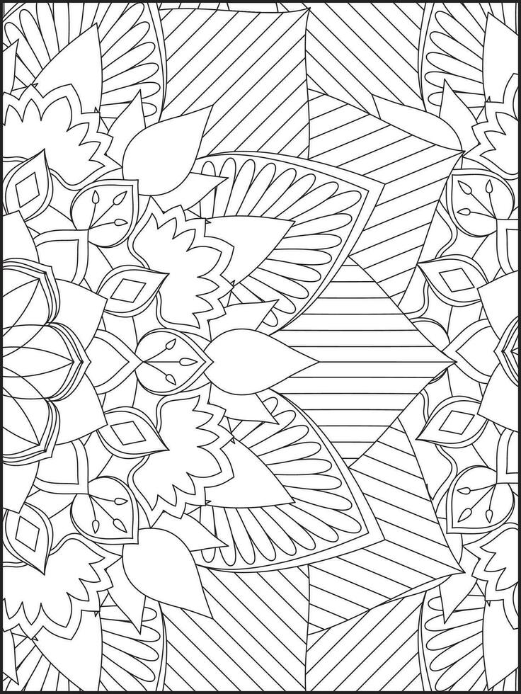 Floral Mandala Coloring Pages, Flower Mandala Coloring Page, Coloring Page For Adult. Coloring Pages. Mandala vector