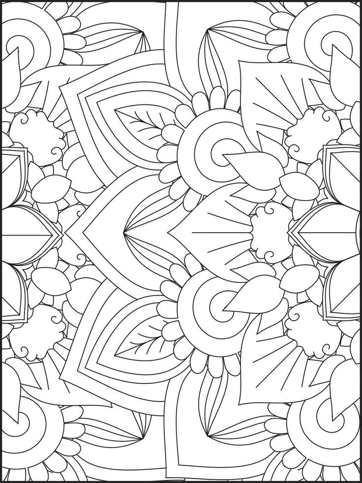 Floral Mandala Coloring Pages, Flower Mandala Coloring Page, Coloring Page For Adult. Coloring Pages. Mandala vector