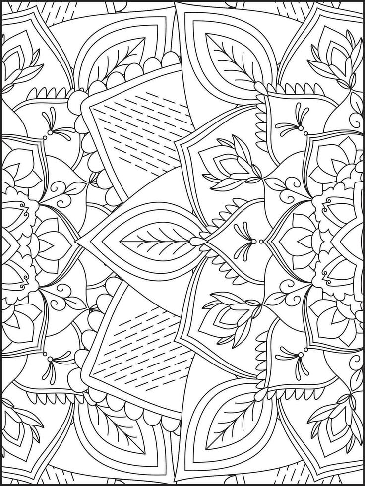 Floral Mandala Coloring Pages, Flower Mandala Coloring Page, Coloring Page For Adult. Coloring Pages. Mandala vector
